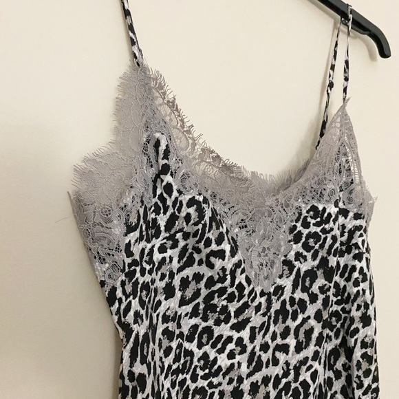 NEW Gold Hawk Cheetah Print Silk Slip Mini Dress Size Small - Picture 2 of 8